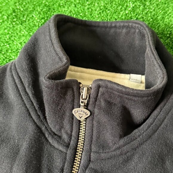 Callaway Golf Mock Neck 1/4 Zip Brushed Fleece Black Pullover Sweatshirt Size M - Picture 10 of 15